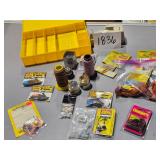 fishing tackle, lures, etc.
