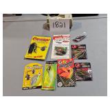 fishing tackle, lures, etc.