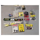 fishing lures, jigs, etc.