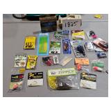 fishing tackle, lures, etc.