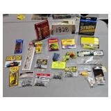fishing tackle, lures, etc.