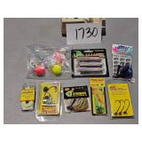 fishing lures, jigs, etc.