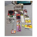 fishing tackle, lures, etc.