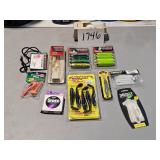 fishing lures, jigs, etc.
