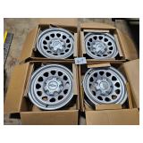 Set of 4 Steel 17" Rims with Chevy Caps Set of 4 Steel 17" Rims with Chevy Caps