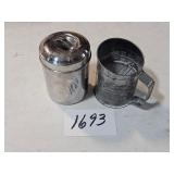 old sifter & flour canister