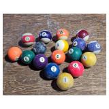 partial set of pool balls