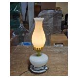 white glass lamp