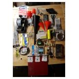 Funnels, hand tools, etc.