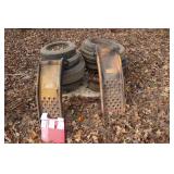 Set of ramps and tires with wheels