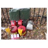 Gas cans, new and used