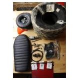 Tires, mini bike seat, pneumatic tires