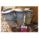 Trash cans and cart