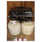 Propane tanks and grill