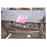 Metal work table with vise