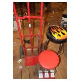 Stool, mechanic stool, and dolly