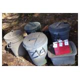Trashcans and tub
