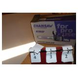 Chainsaw and axe