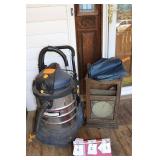 Shop vac, clock, umbrella