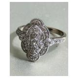 Filigree 14K WG .80 CT Natural Diamonds 4.4 grams
