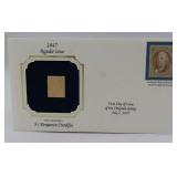 22K Replica 1847 5 cent Benjamin Franklin Stamp