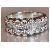 Diamond Wedding Band 14K WG 27 Natural Diamonds