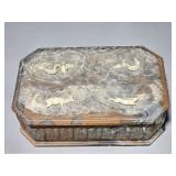 INCOLAY STONE vintage jewelry box, good for hunter