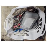 jumper cables & basket of stuff