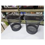 2 "Mad Men" Nemco Industrial metal waste baskets