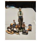 3 cowgirls & 1 boot - 4" to 13" tall