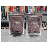 2 leather tape holders