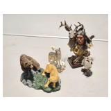 4" to 9" Indian & animal figurines