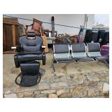 barber chair & customer seating