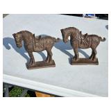 cast iron horse book ends