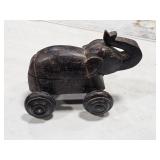 Vintage Elephant pull toy - w/ middle compartment