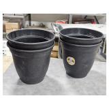 4 - NEW 14" black flower pots