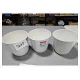 3 - IVORY 11" flower pots