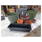 random group of flower pots - various sizes