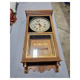 Antique REGULATOR Wall Clock - corner needs repair