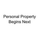 PERSONAL PROPERTY UP NEXT