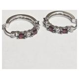 GARNET & DIAMOND EARRINGS