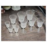 10 vintage stem glasses