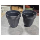 8 - NEW 8" black flower pots