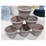 6 - stone color 6" flower pots