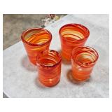 Vintage Orange Swirl Glasses