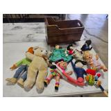 old dolls & wood cradle