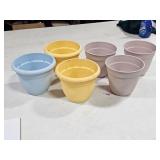 6 random flower pots