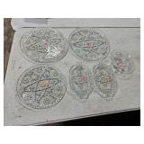 6 pc star pattern serving glassware