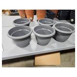 5 - 10" gray flower pots