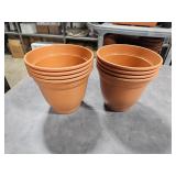 8 - NEW 8" orange flower pots